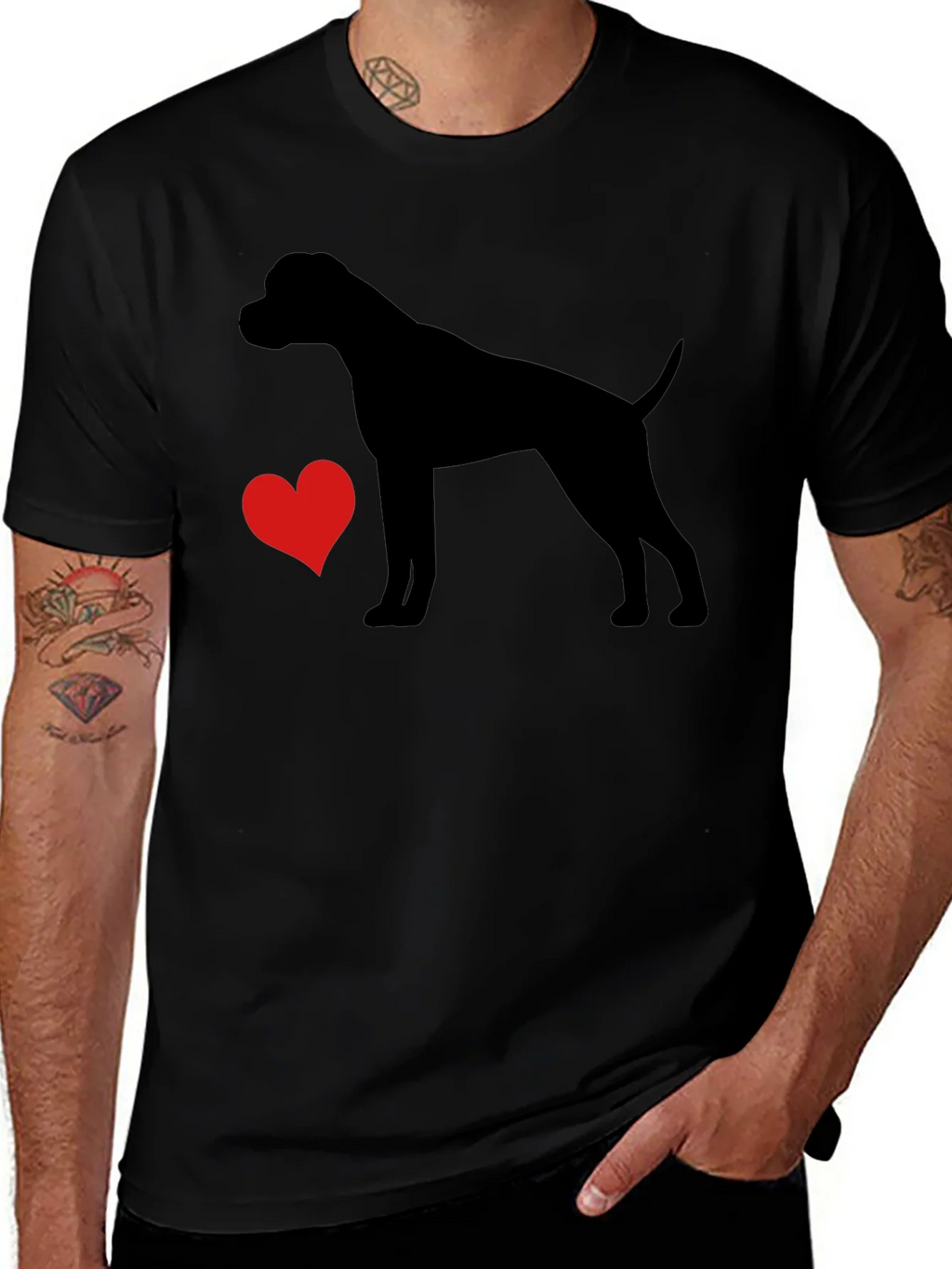 Dog Lover T-Shirt - Heart & Canine Silhouette product image 1