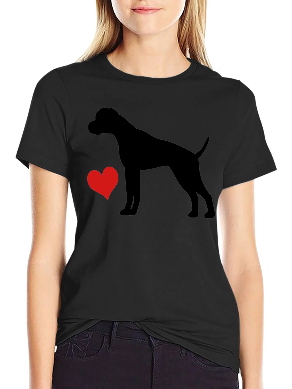Dog Lover T-Shirt - Heart & Canine Silhouette product image 2