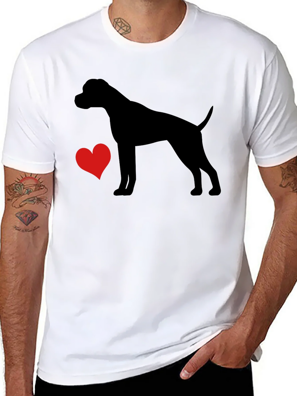 Dog Lover T-Shirt - Heart & Canine Silhouette product image 7