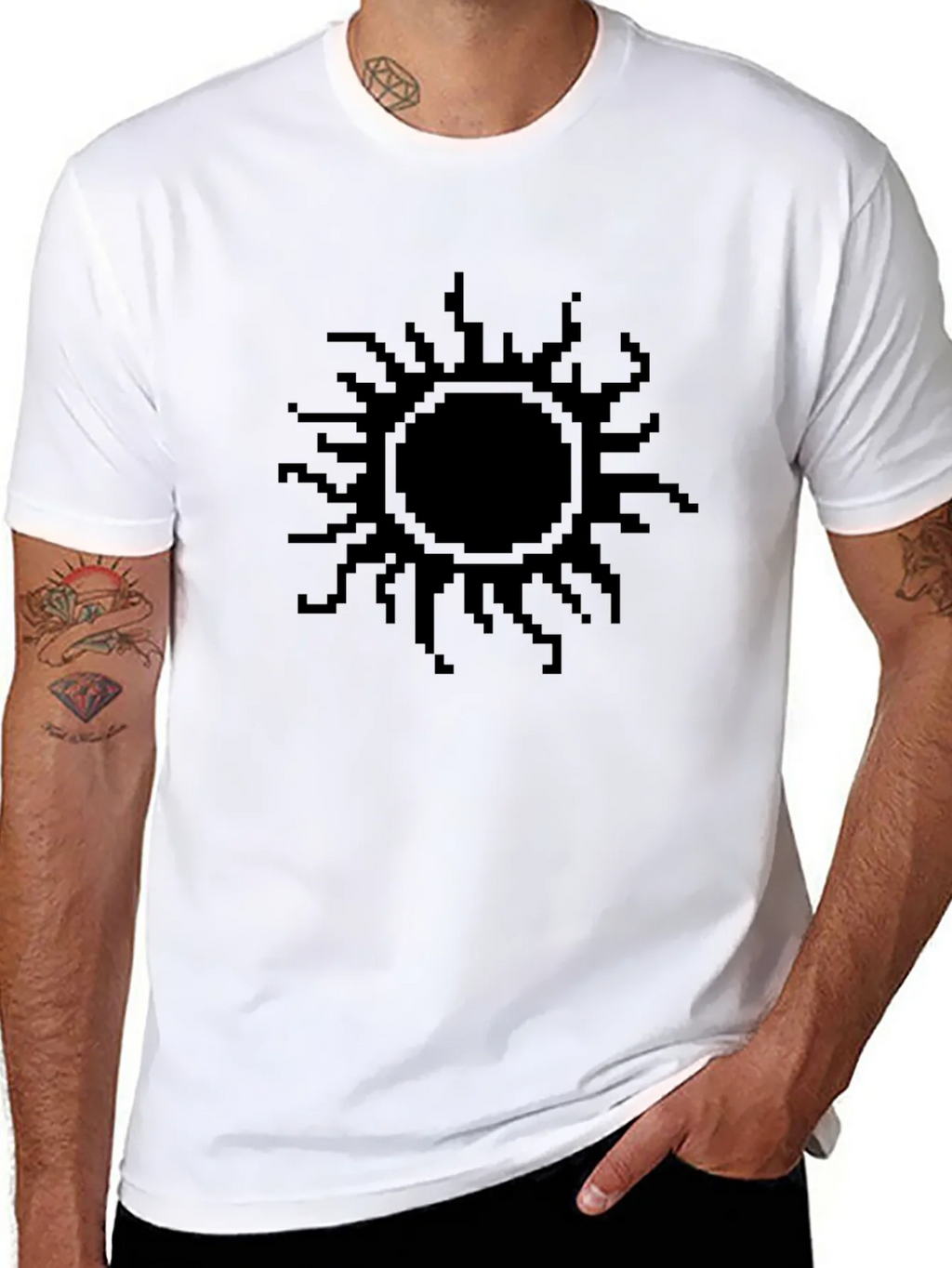 Pixel Sun Black T-Shirt - Graphic Tee for Casual Wear product image 7