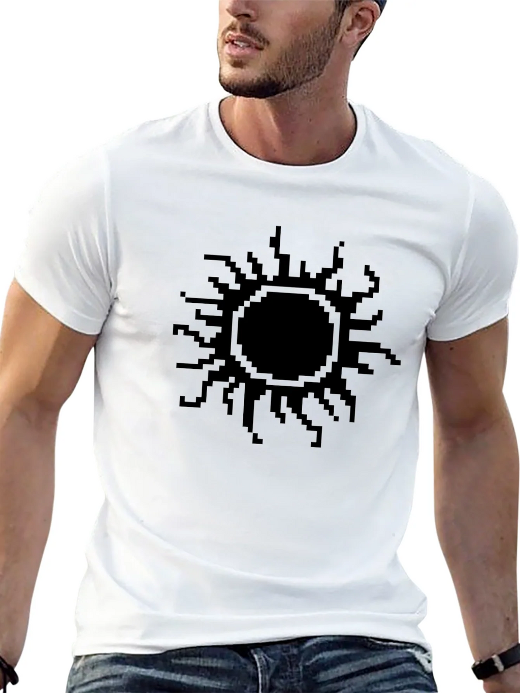 Pixel Sun Black T-Shirt - Graphic Tee for Casual Wear product image 12