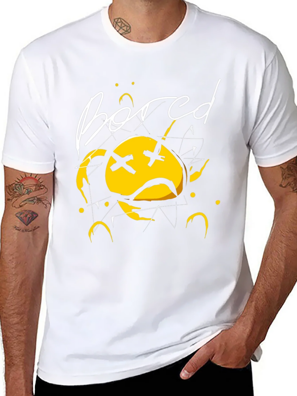 Bored Face Graphic T-Shirt - Stylish Black Tee product image 6