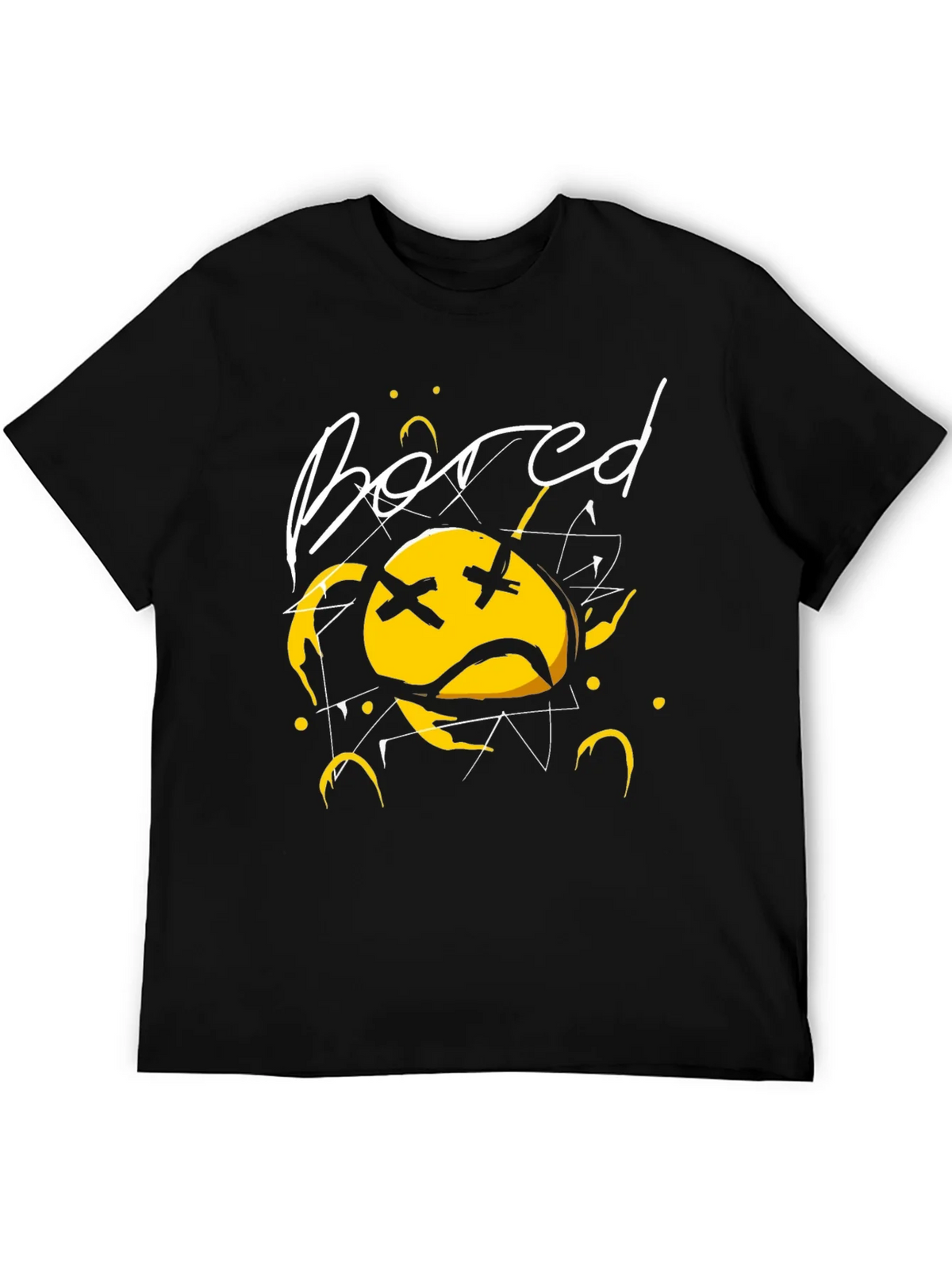Bored Face Graphic T-Shirt - Stylish Black Tee product image 4