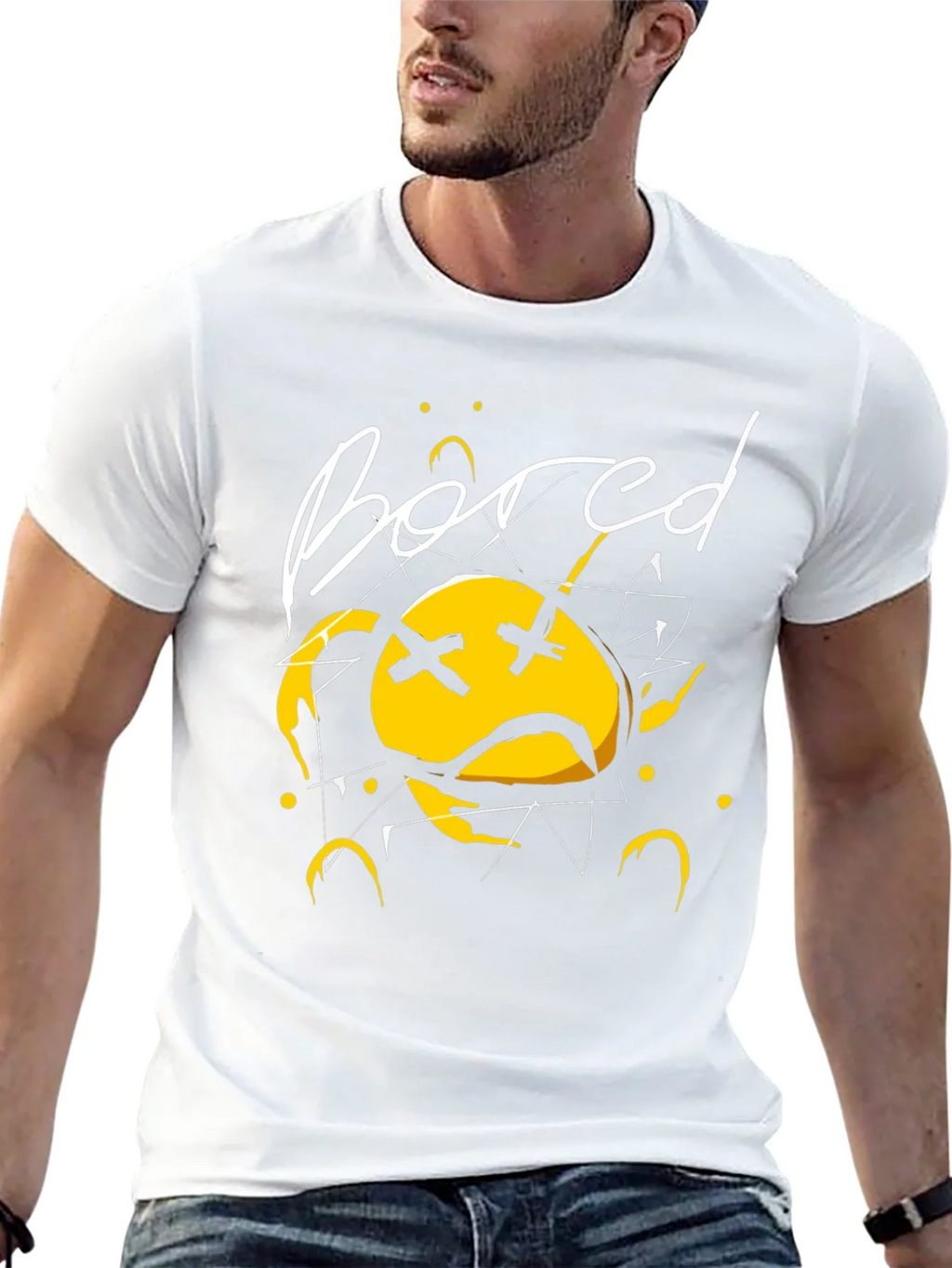 Bored Face Graphic T-Shirt - Stylish Black Tee product image 8