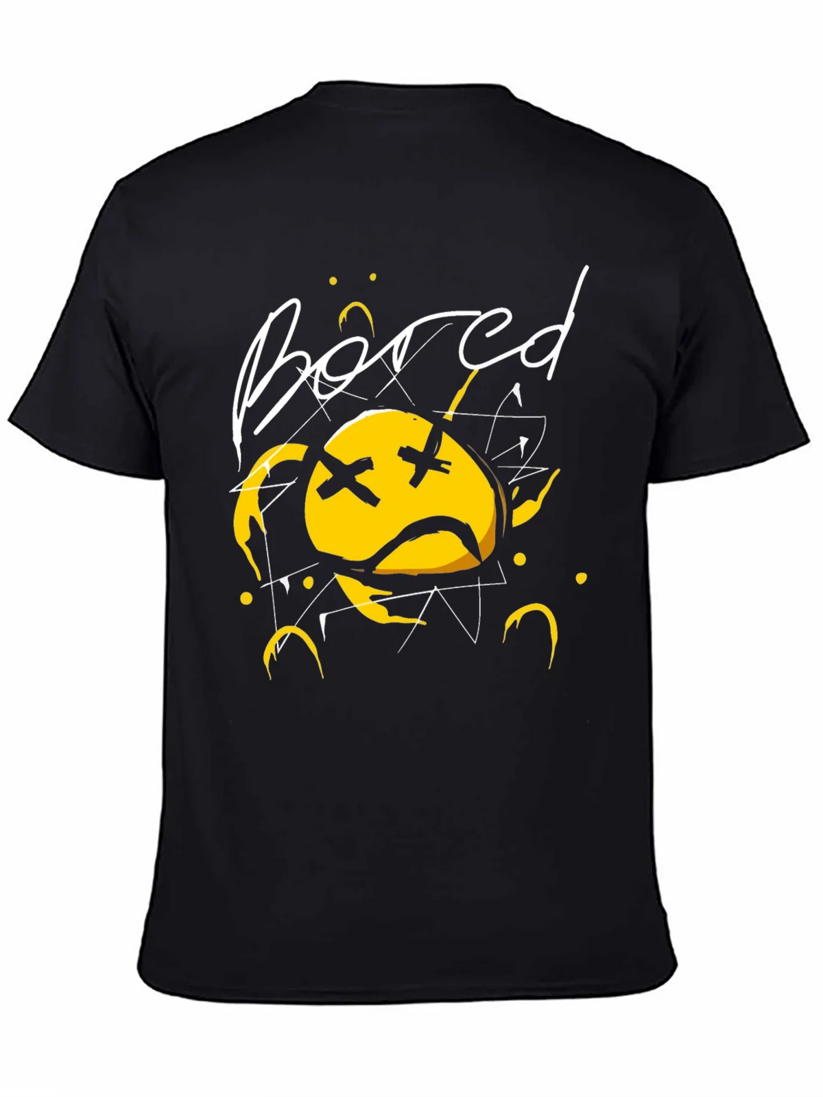 Bored Face Graphic T-Shirt - Stylish Black Tee product image 3