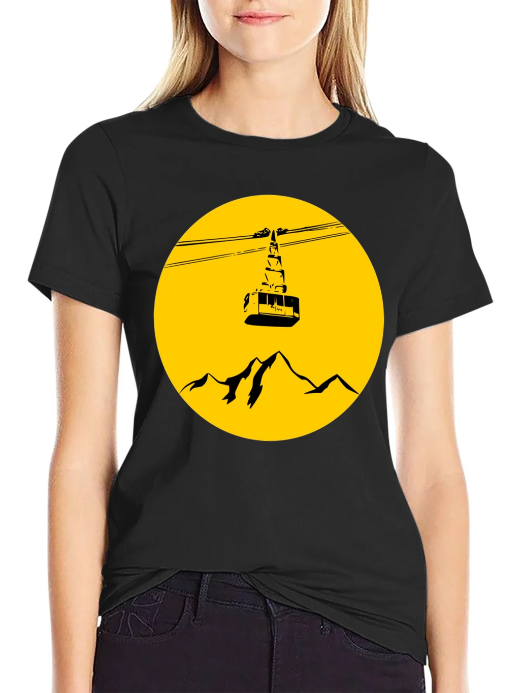 Mountain Gondola Graphic T-Shirt - Black product image 2