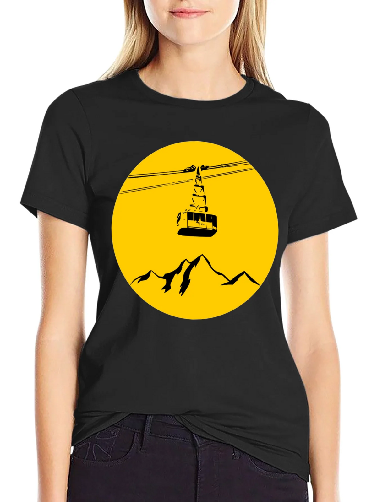 Mountain Gondola Graphic T-Shirt - Black product image 2