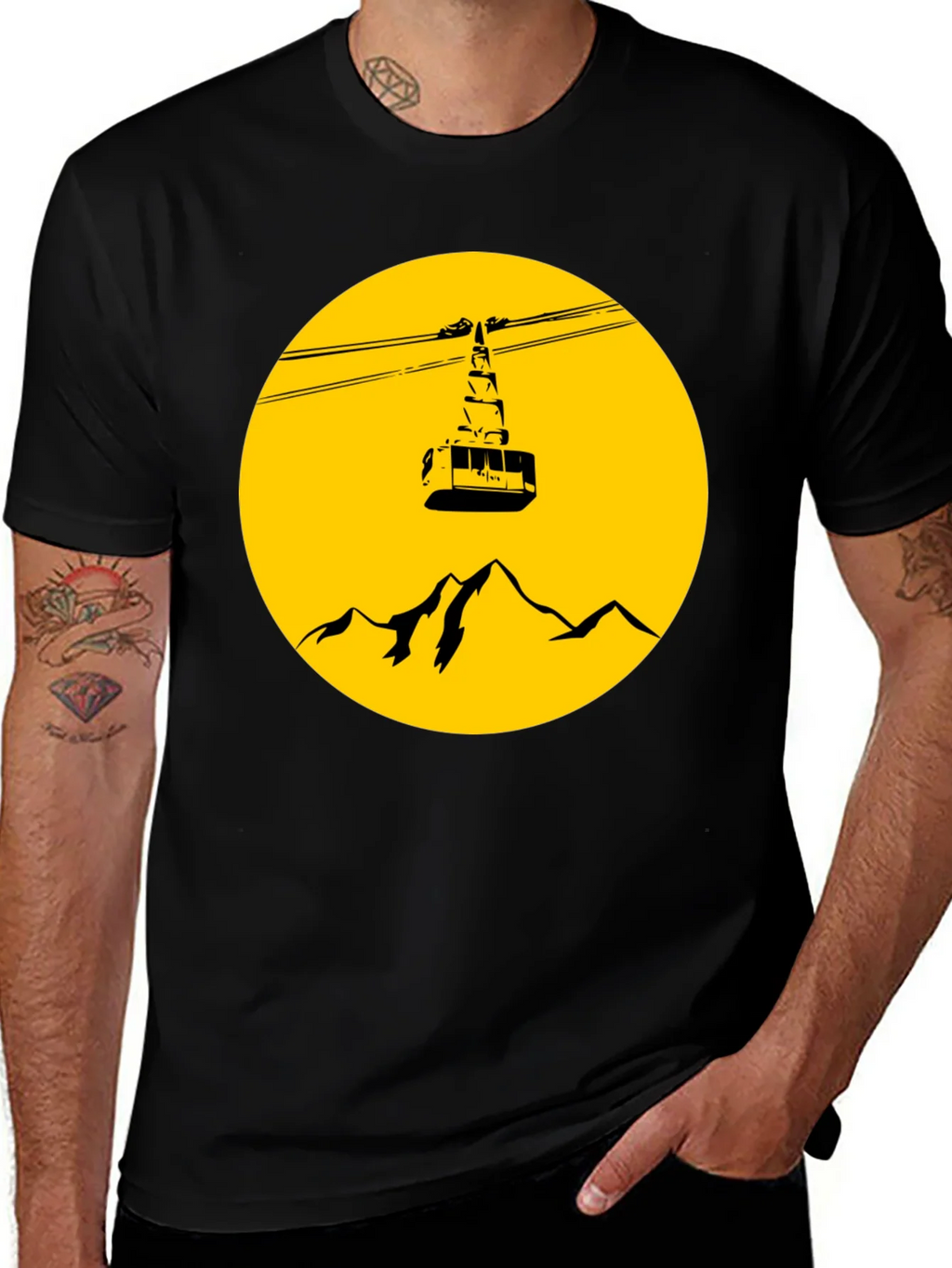 Mountain Gondola Graphic T-Shirt - Black product image 1