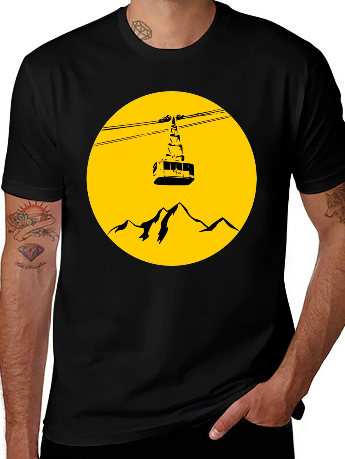 Mountain Gondola Graphic T-Shirt - Black product image 1