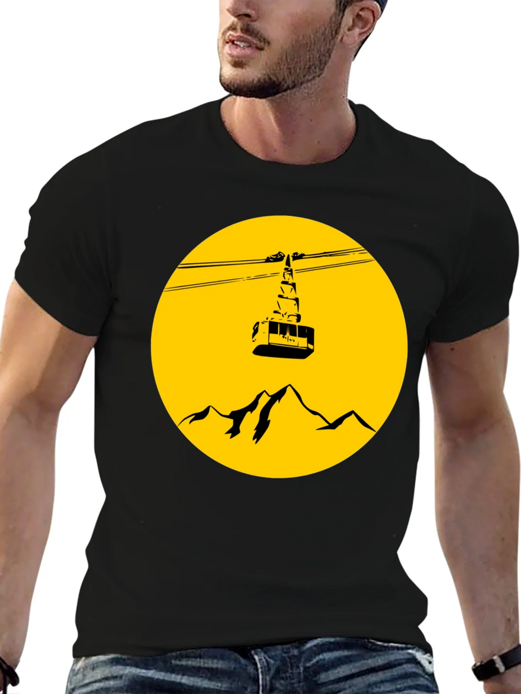 Mountain Gondola Graphic T-Shirt - Black product image 6