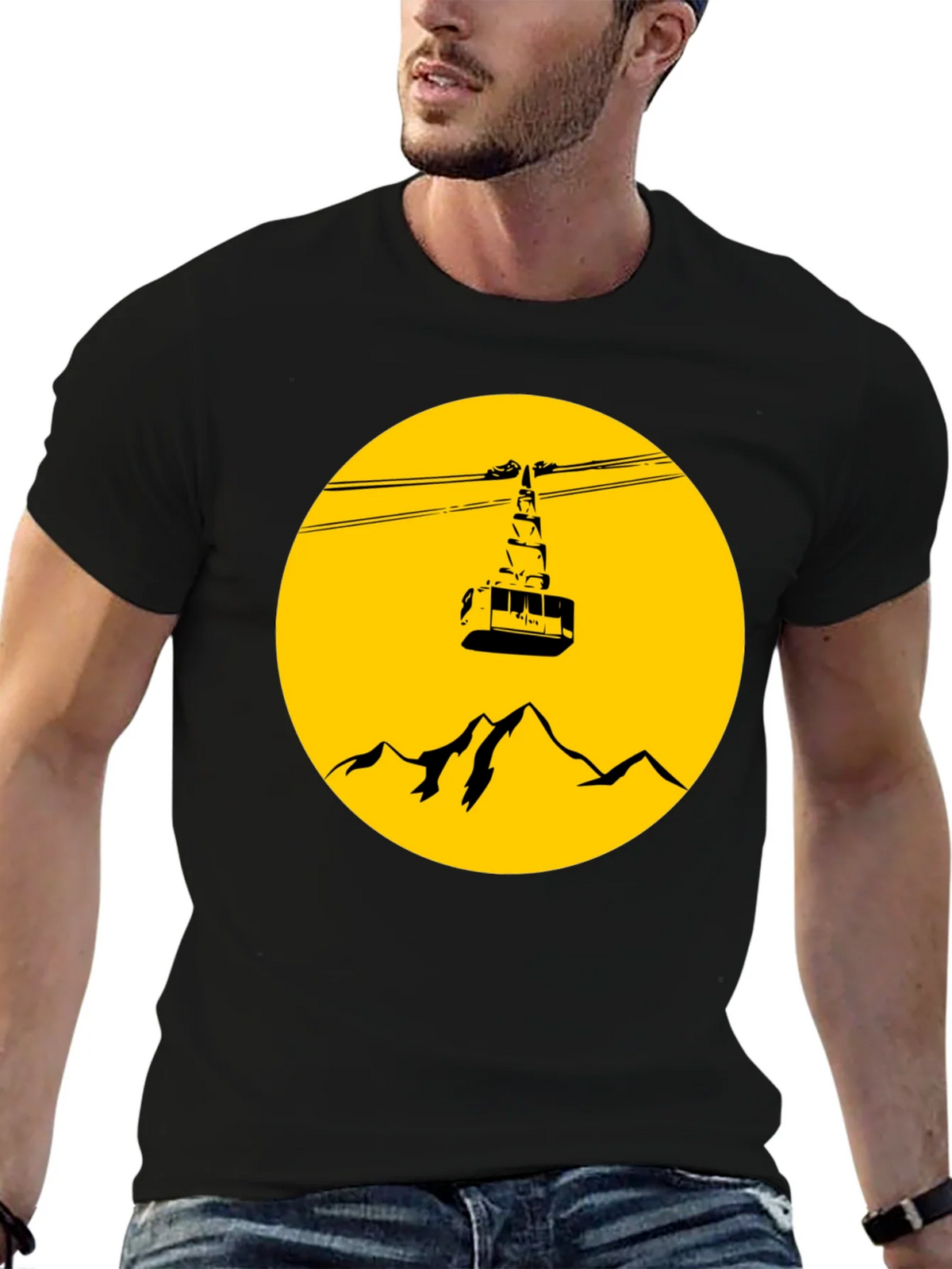 Mountain Gondola Graphic T-Shirt - Black product image 6