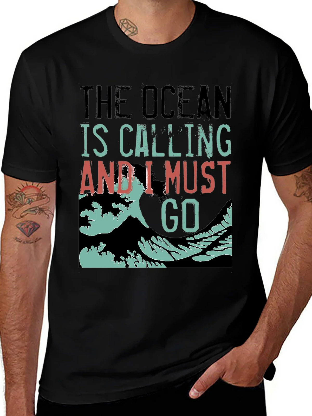 Ocean Calling Black Graphic Tee product image 1