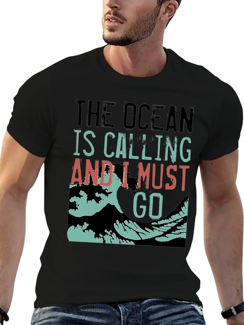 Ocean Calling Black Graphic Tee product image 6