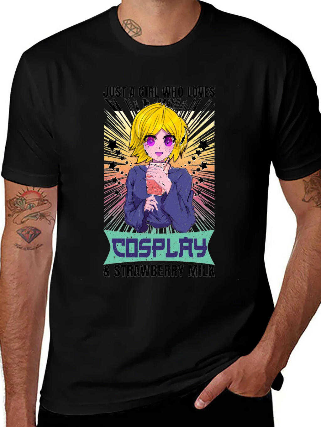 Cosplay & Strawberry Milk Anime T-Shirt product image 1