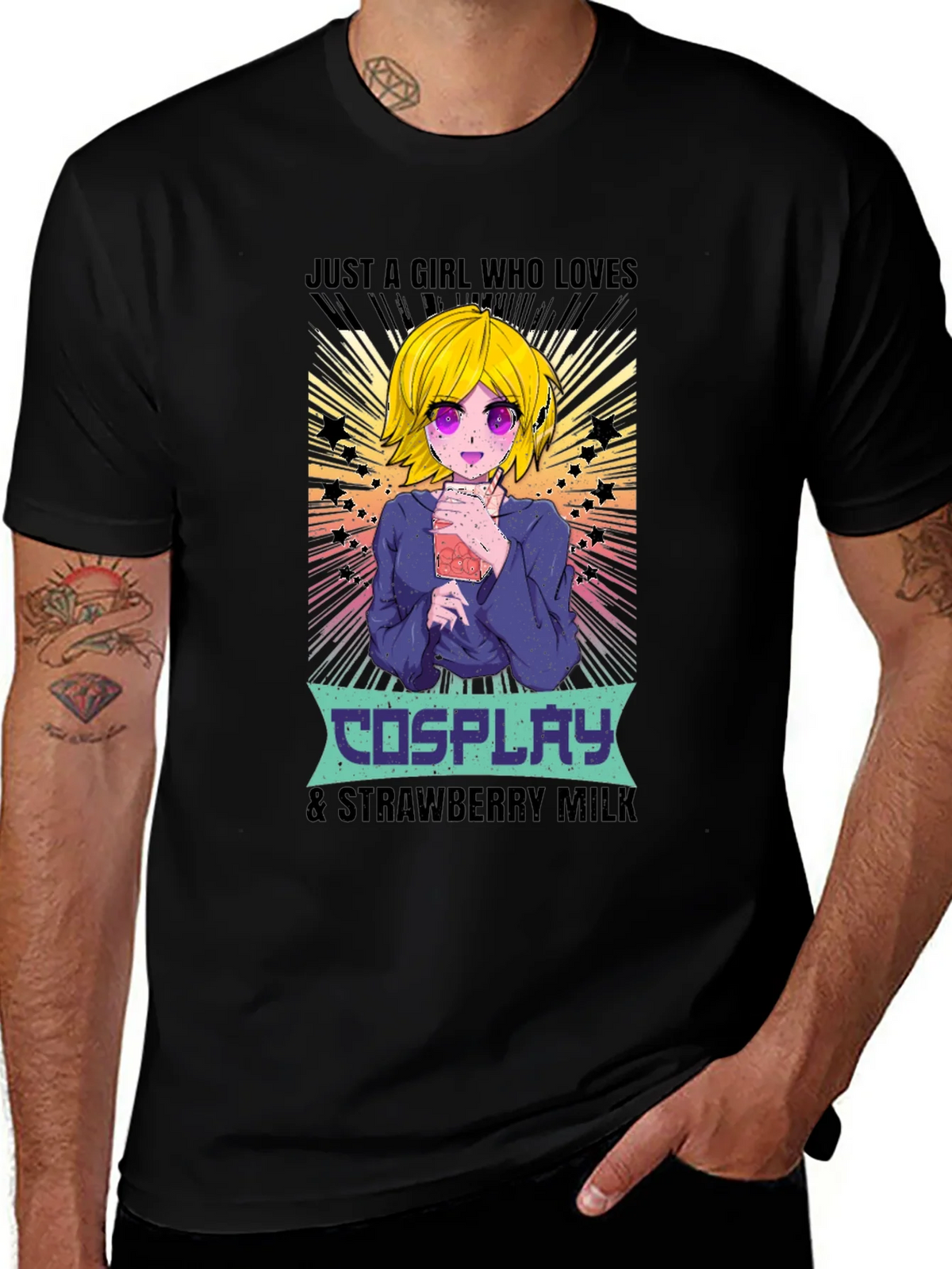 Cosplay & Strawberry Milk Anime T-Shirt product image 1