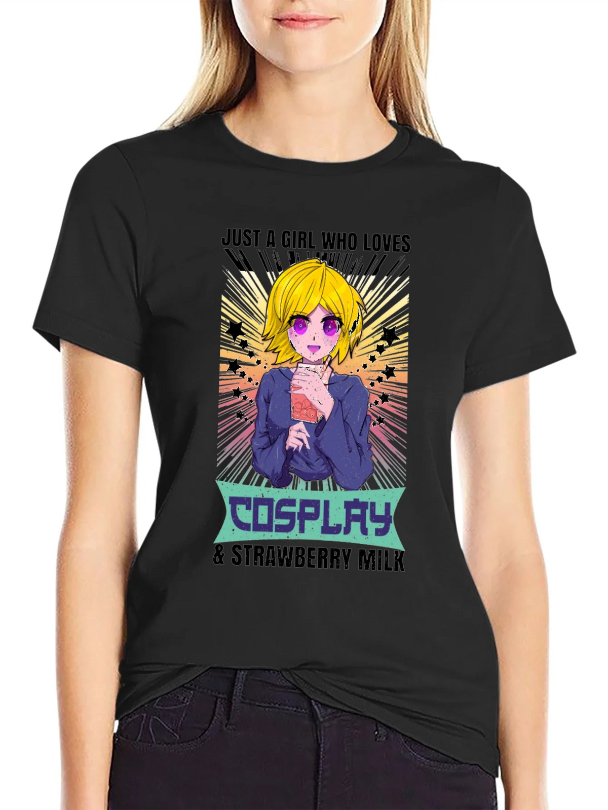 Cosplay & Strawberry Milk Anime T-Shirt product image 2