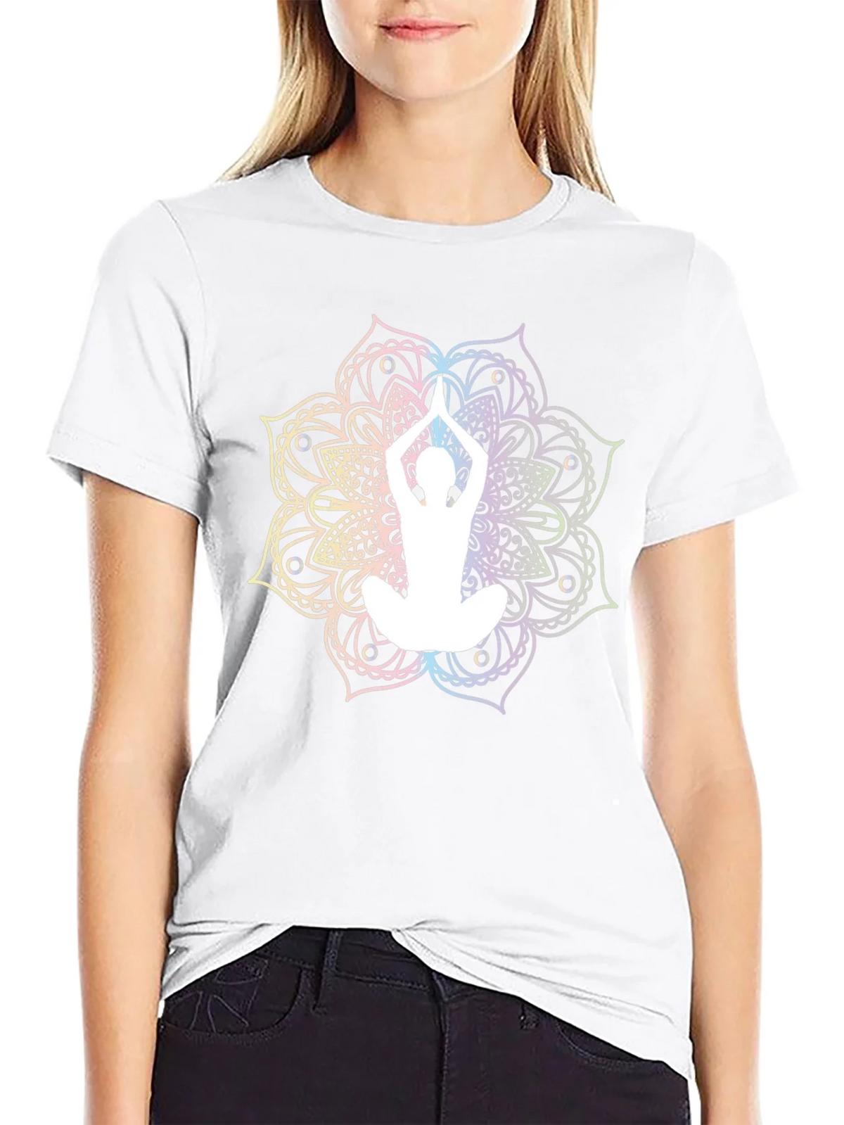 Yoga Mandala Graphic Tee - Black product image 8
