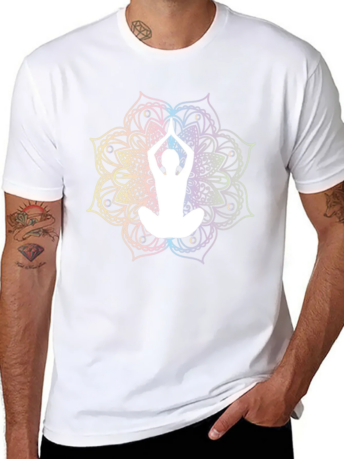 Yoga Mandala Graphic Tee - Black product image 7