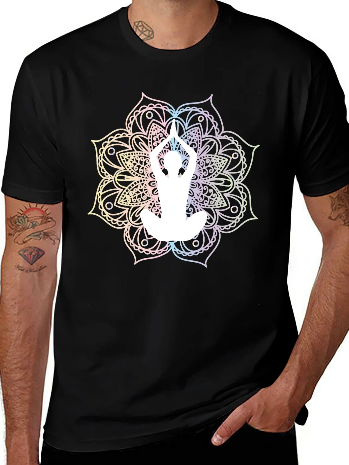 Yoga Mandala Graphic Tee - Black product image 1