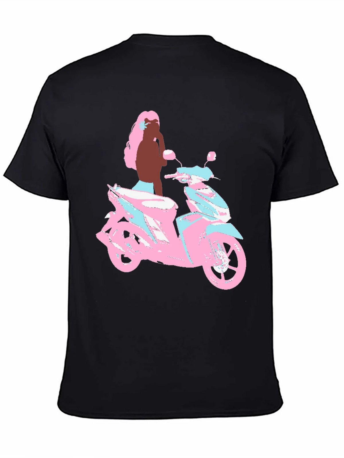 Scooter Girl Graphic Tee - Black Cotton T-Shirt product image 4