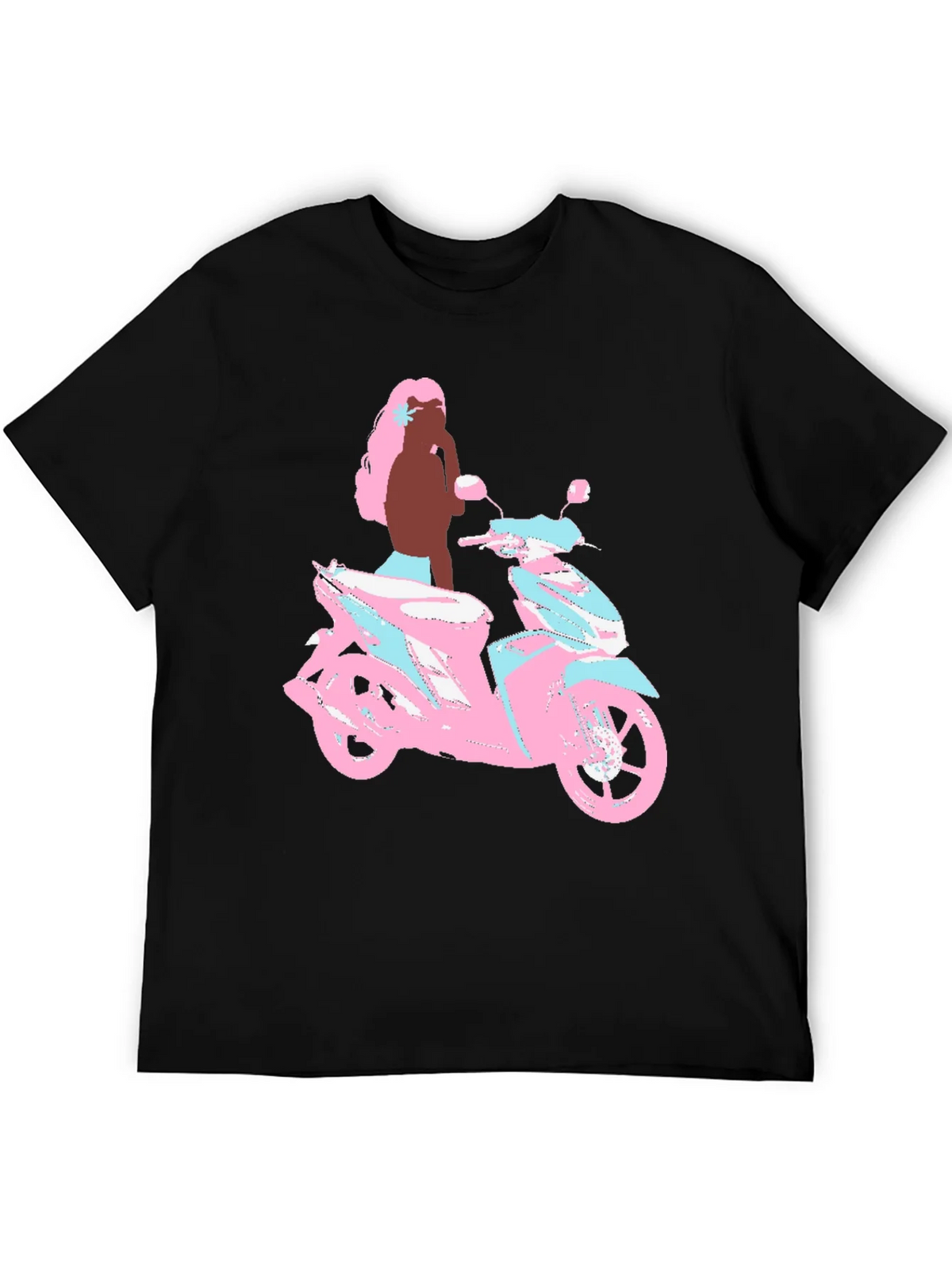 Scooter Girl Graphic Tee - Black Cotton T-Shirt product image 5