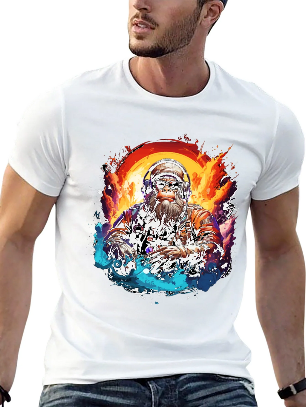 DJ Bigfoot T-Shirt - Fire and Ice Design product image 12