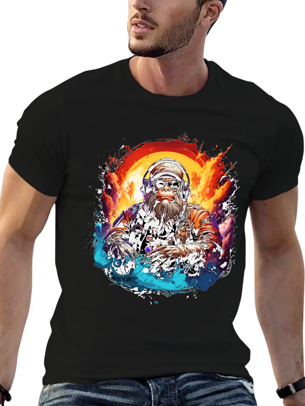DJ Bigfoot T-Shirt - Fire and Ice Design product image 6