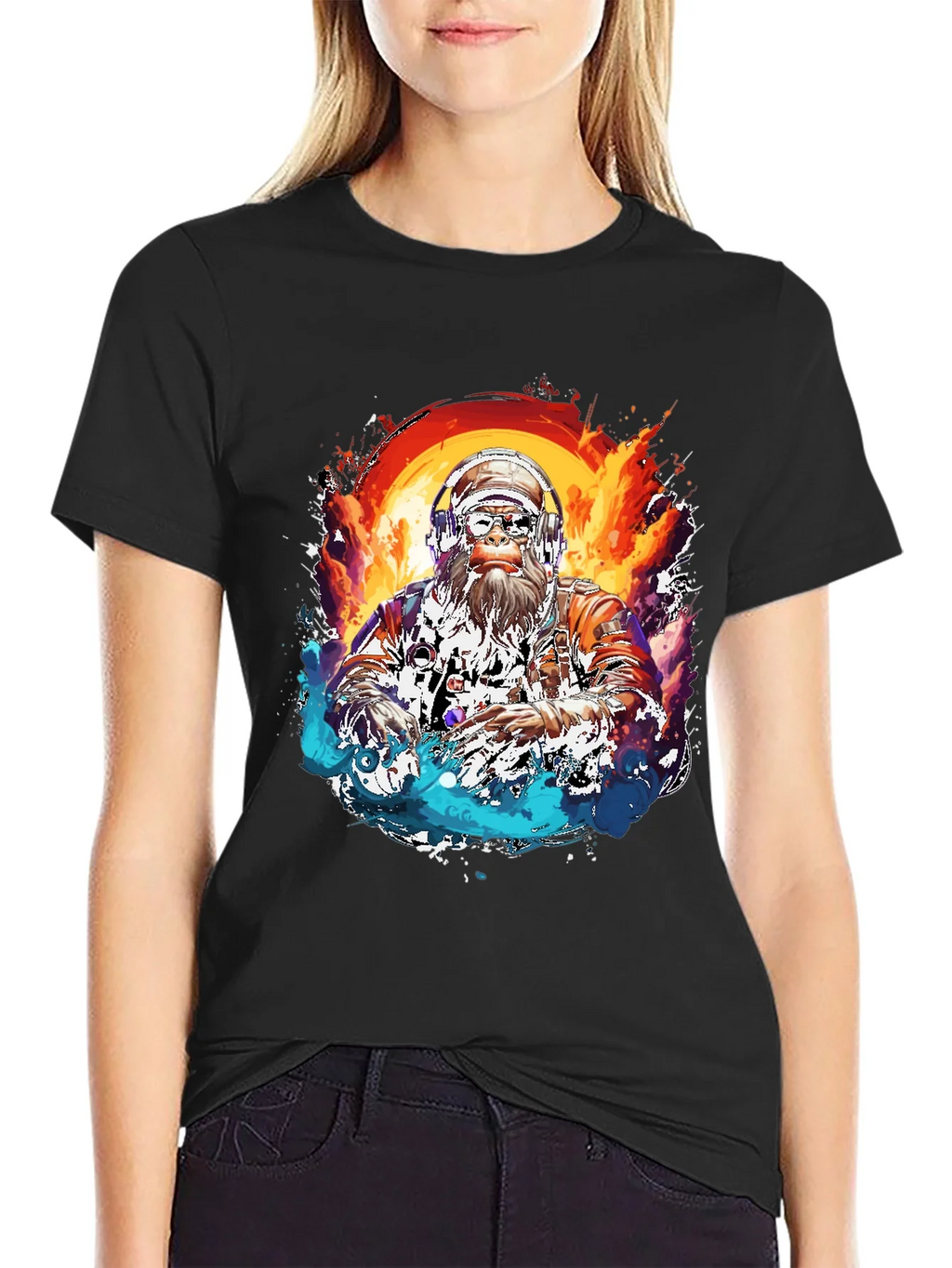 DJ Bigfoot T-Shirt - Fire and Ice Design product image 2