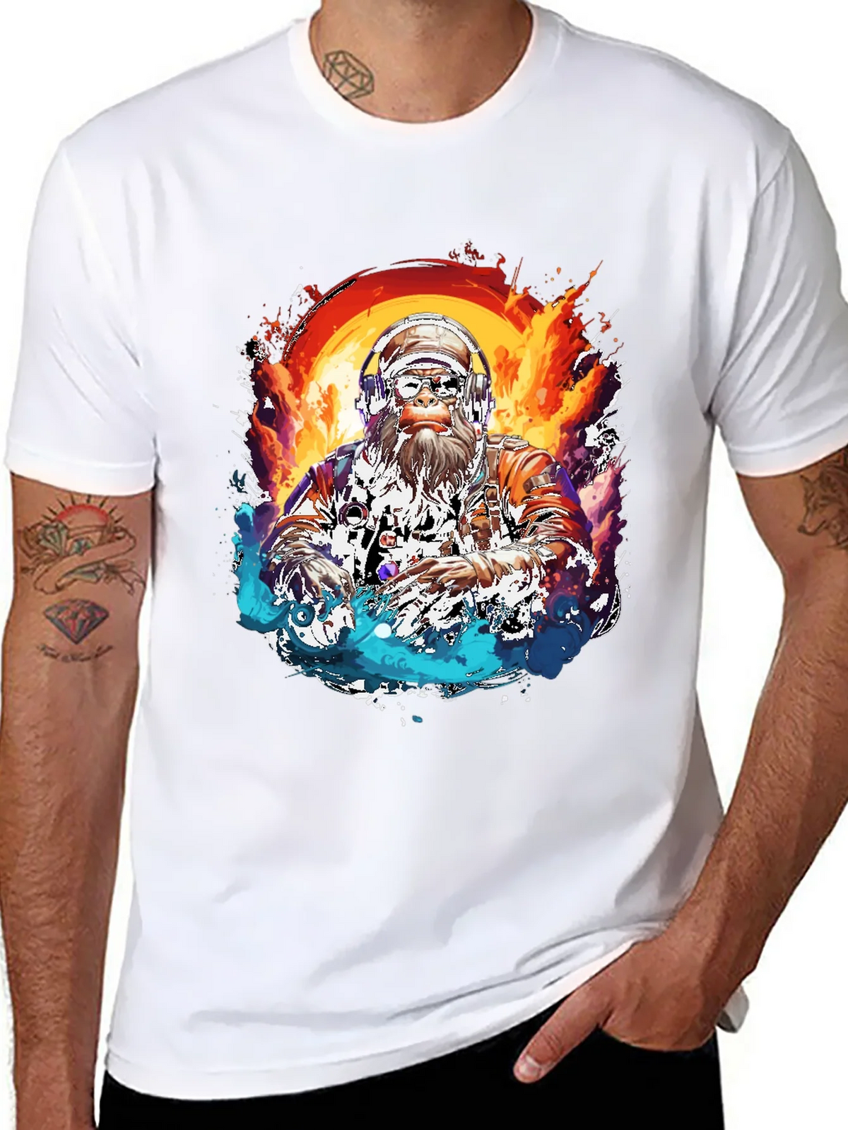 DJ Bigfoot T-Shirt - Fire and Ice Design product image 7