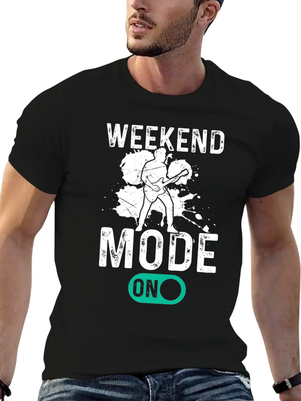 Weekend Mode On T-Shirt - Black Graphic Tee product image 5
