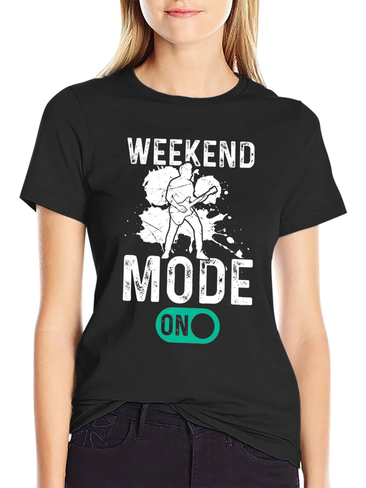 Weekend Mode On T-Shirt - Black Graphic Tee product image 2