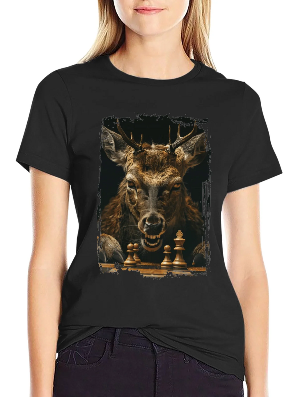 Chess Deer Graphic Tee - Unique Animal Design product image 2