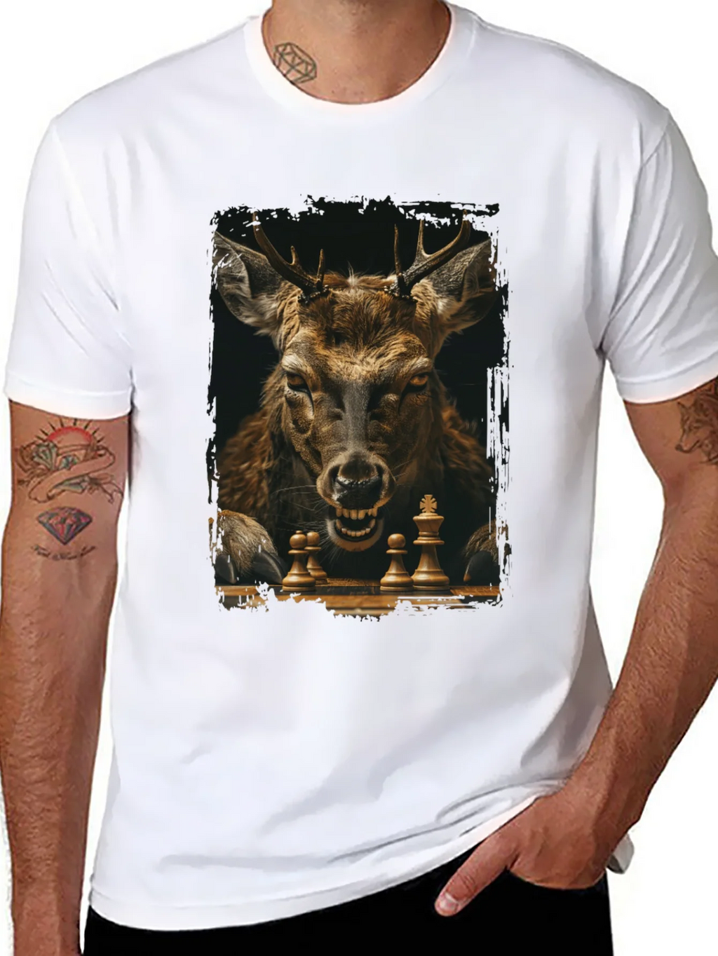 Chess Deer Graphic Tee - Unique Animal Design product image 5