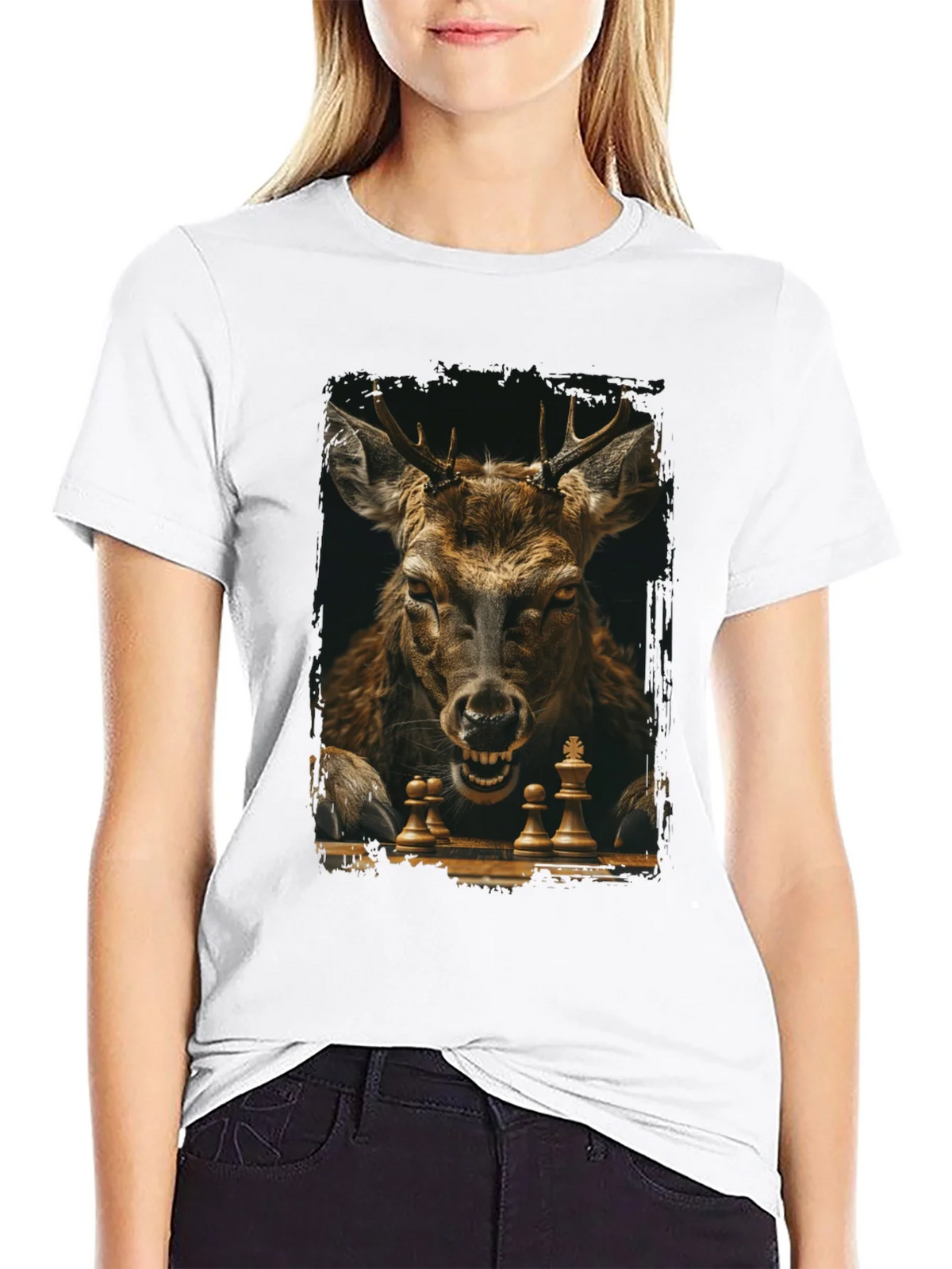 Chess Deer Graphic Tee - Unique Animal Design product image 6