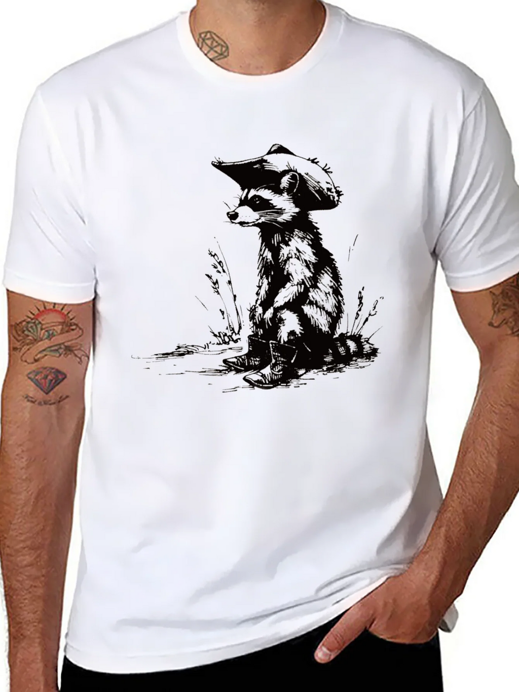 Raccoon Cowboy Graphic Tee - Cool Casual Style product image 7