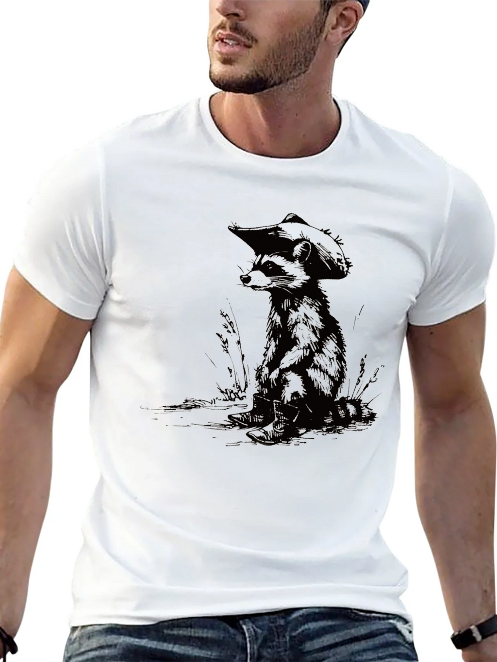 Raccoon Cowboy Graphic Tee - Cool Casual Style product image 12