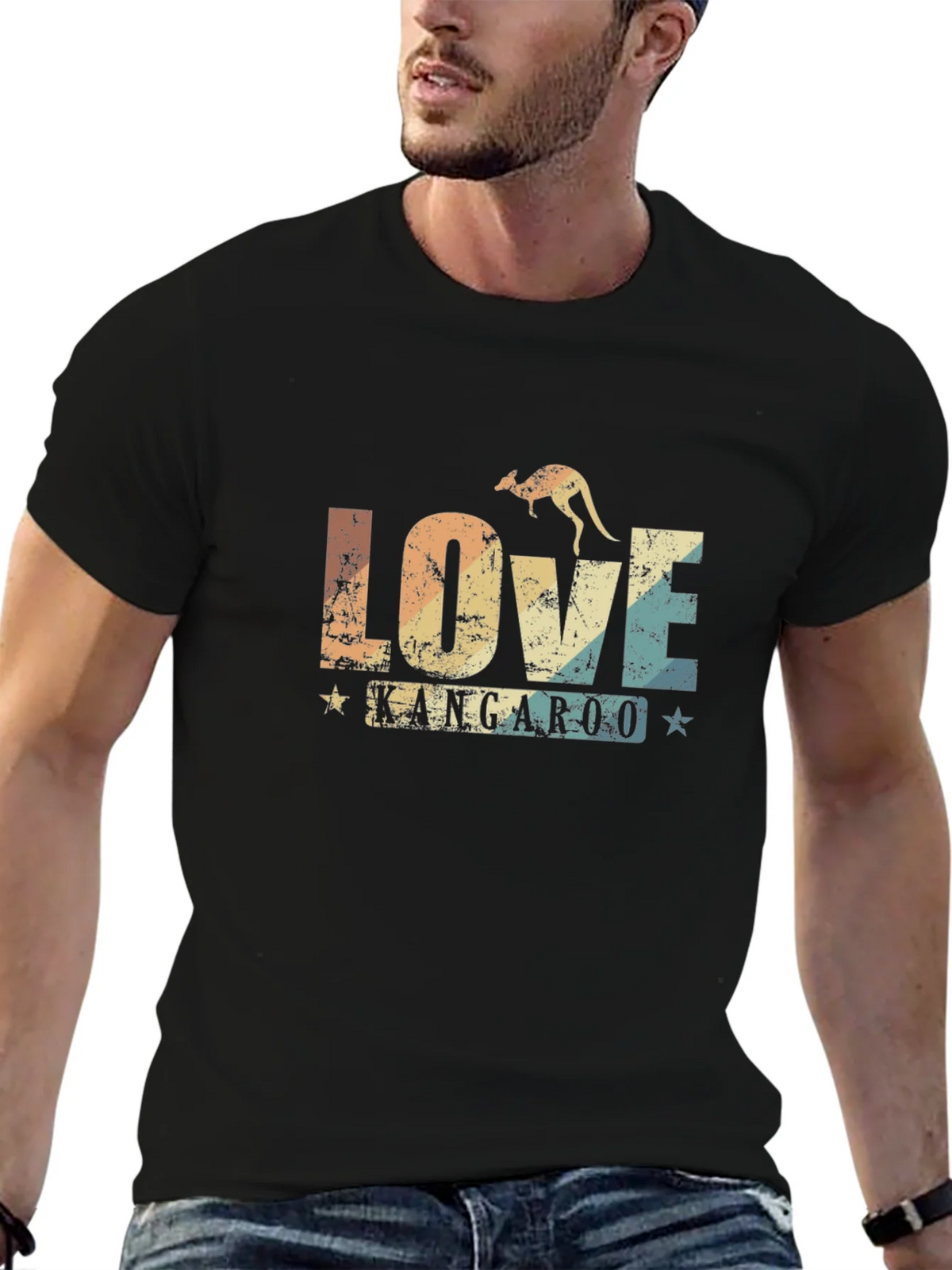 Love Kangaroo Retro Graphic T-Shirt product image 6