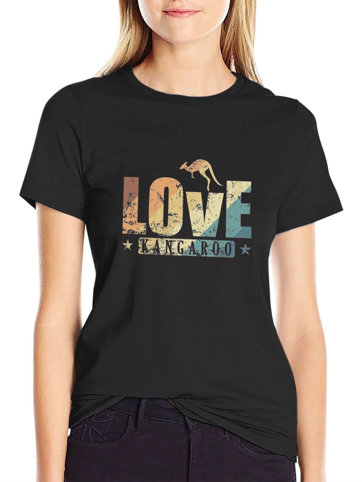Love Kangaroo Retro Graphic T-Shirt product image 2
