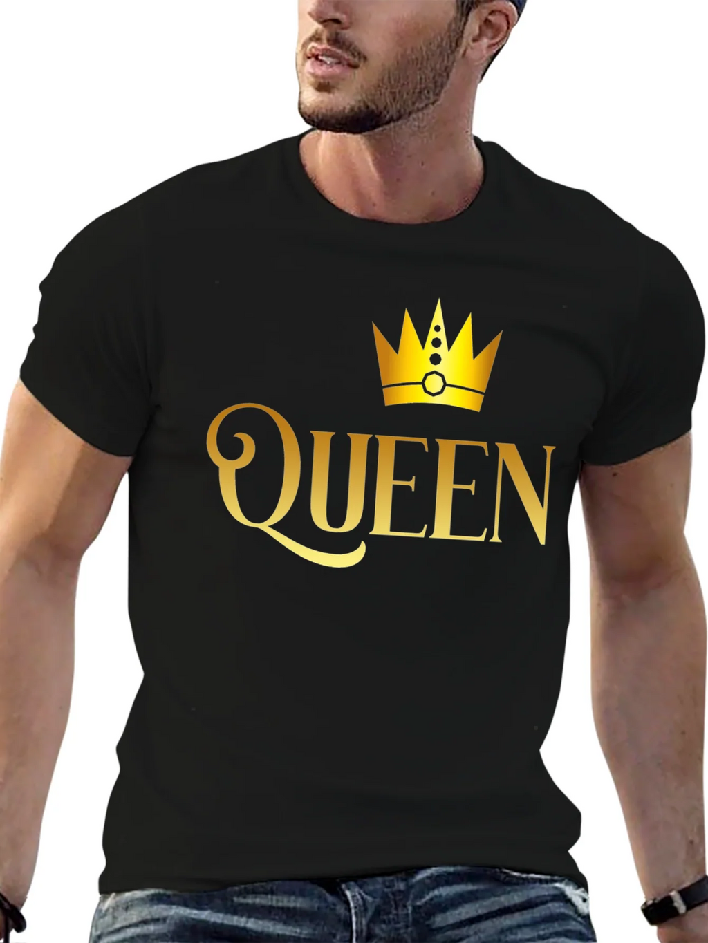 Queen Graphic Tee - Gold Print product image 6