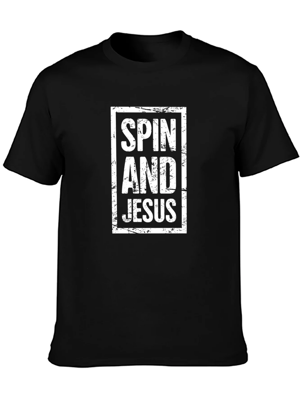 Spin and Jesus Graphic Tee - Black Cotton T-Shirt product image 3