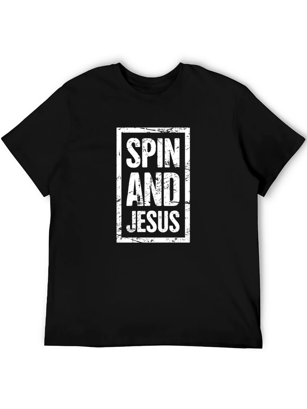 Spin and Jesus Graphic Tee - Black Cotton T-Shirt product image 5