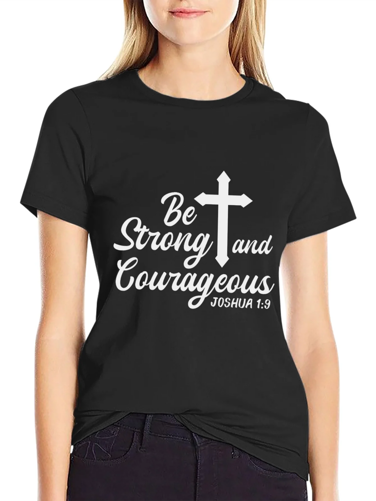 Be Strong and Courageous Graphic Tee product image 2