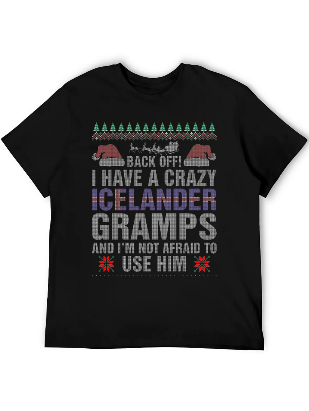 Crazy Icelander Gramps Christmas Sweater T-Shirt product image 2