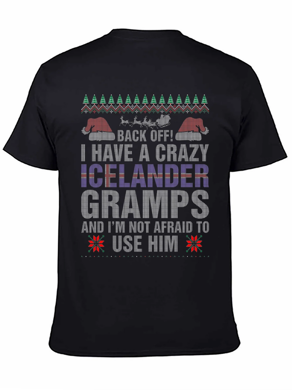 Crazy Icelander Gramps Christmas Sweater T-Shirt product image 1