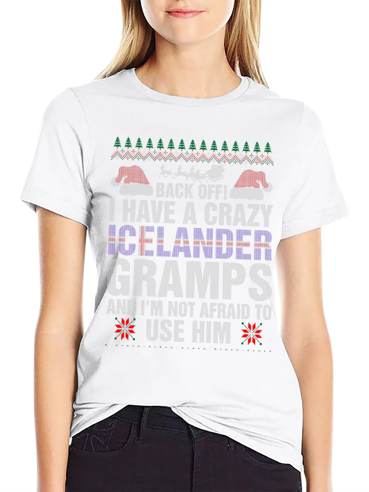 Crazy Icelander Gramps Christmas Sweater T-Shirt product image 4