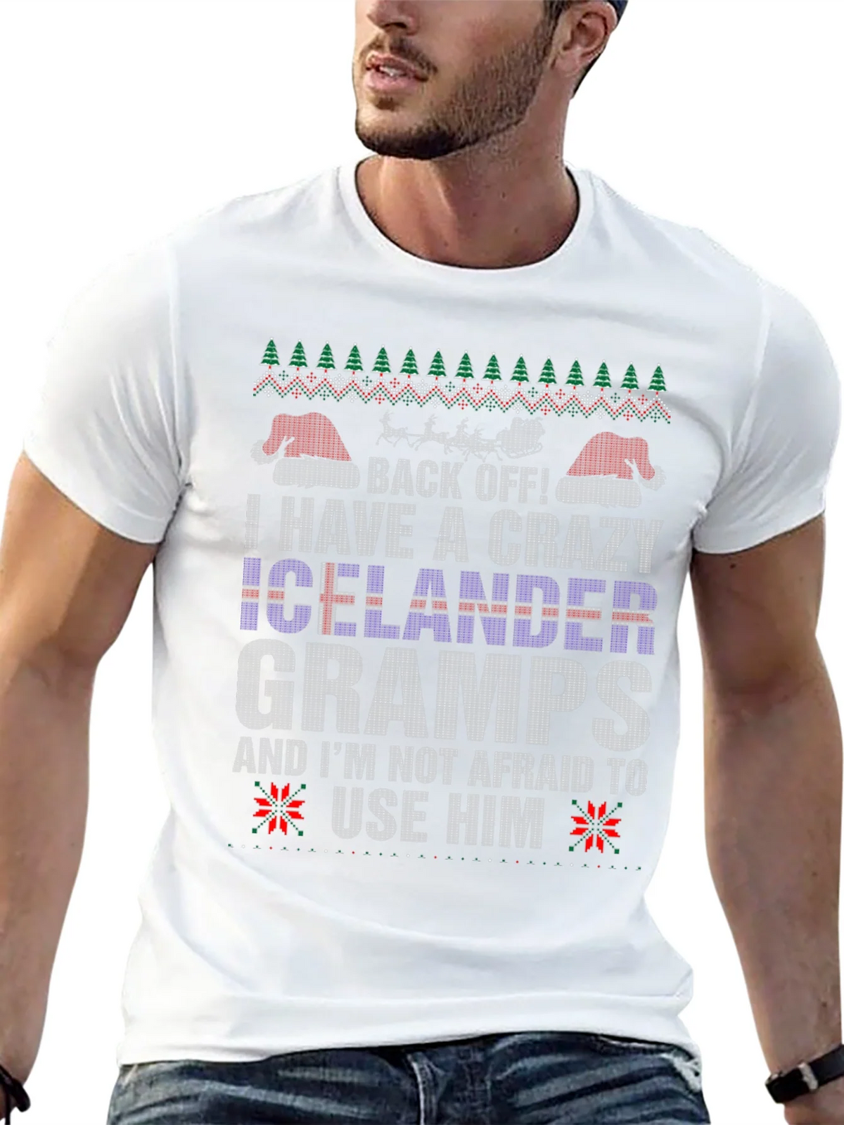 Crazy Icelander Gramps Christmas Sweater T-Shirt product image 7