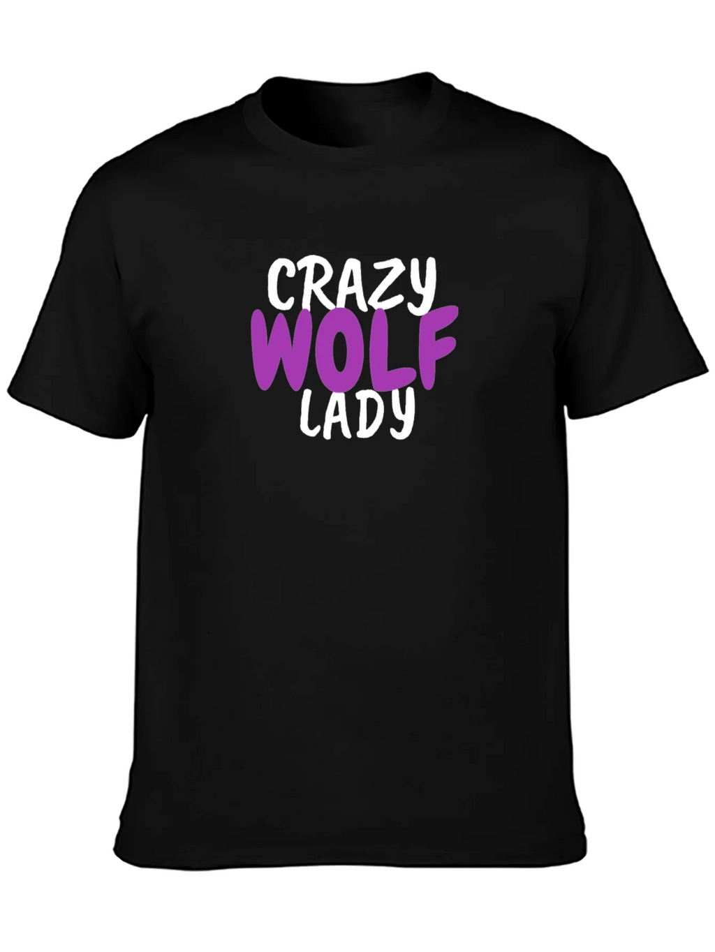 Crazy Wolf Lady T-Shirt - Novelty Graphic Tee product image 3