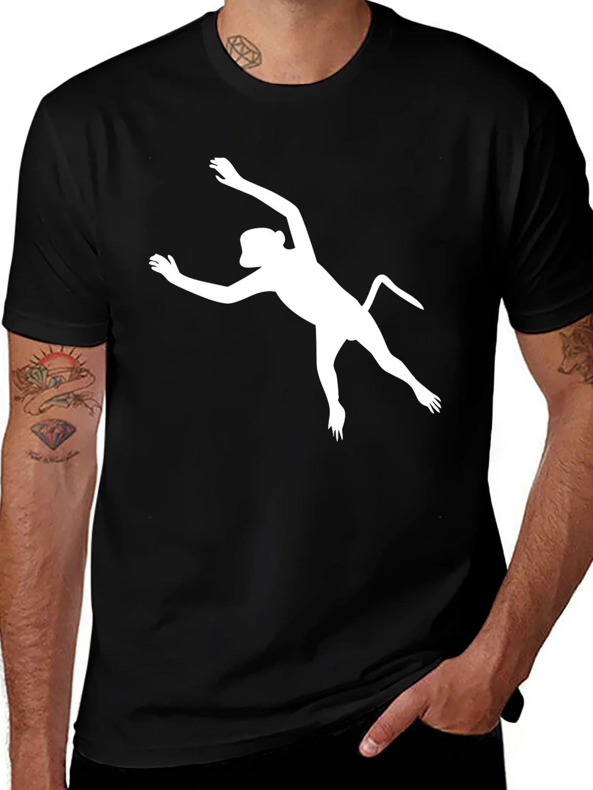 Cool Monkey Silhouette Black T-Shirt product image 1