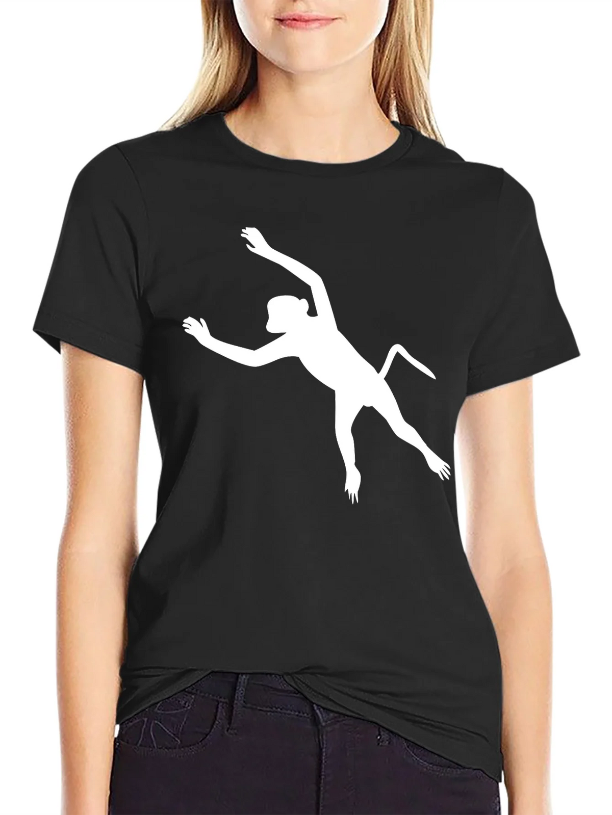 Cool Monkey Silhouette Black T-Shirt product image 2