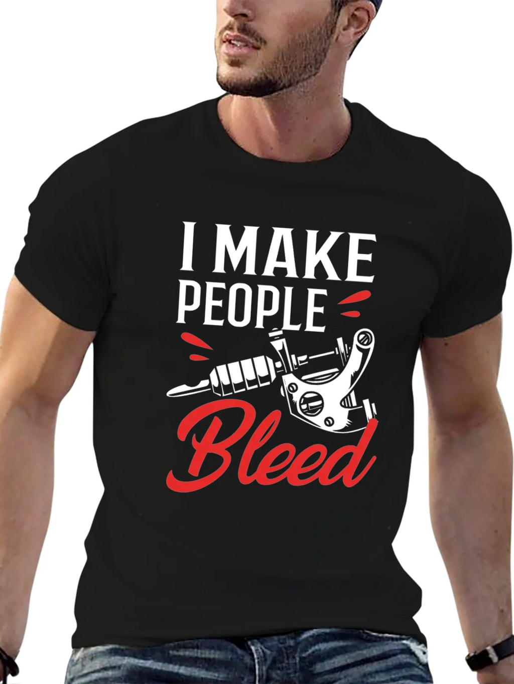 I Make People Bleed Tattoo Artist Black T-Shirt product image 5